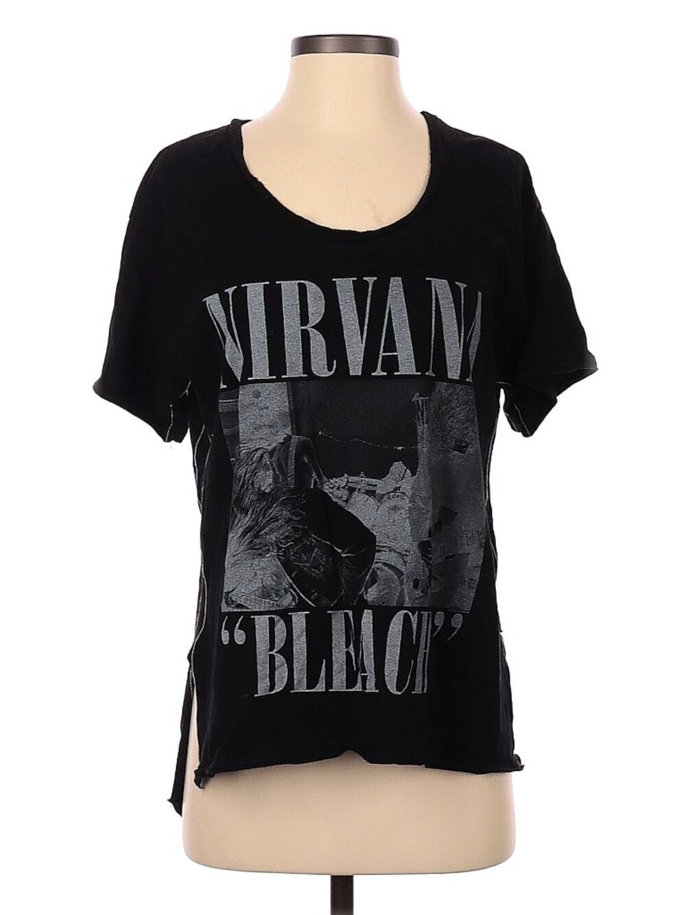 TRUNK LTD NIRVANA Bleach Raw Edge Tee Shirt Top RARE EUC